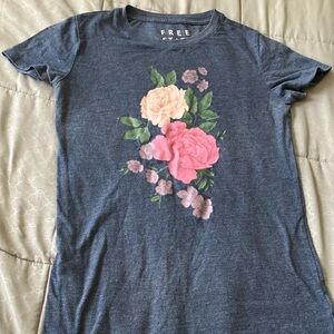 Free People Blue Floral T-Shirt